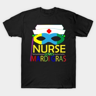 Nurse Loves Mardi Gras attractive T-Shirt